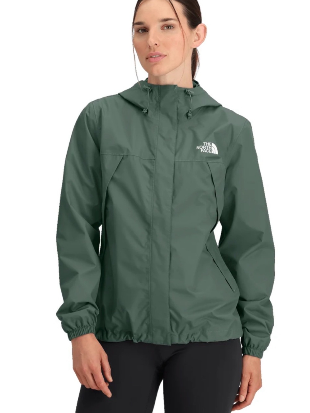 The North Face Women's Forest Green Orange logo Hooded dry went Jacket